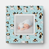 Puppy Dog Pattern Frameless Family Foto Easel Fotoplaat (Voorkant)