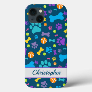 Puppy Dog Paw Print Patroon iPhone 13 Hoesje