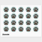 Puppy Dog Paw Print | Schattigee Canine Pawprint Ronde Sticker (Vel)