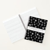 Puppy Dog Paw Print | Zwart roze en grijs Notitieboek (Binnen)