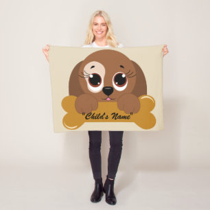 Puppy Dog Pet Design Baby Wieg Fleece Blanket Deken
