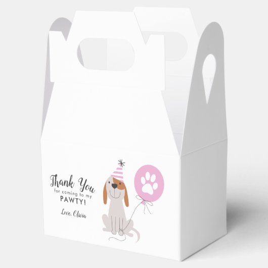 Puppy Dog Pink Dank je Verjaardagsfeestje Bedankdoosjes (Geopend)