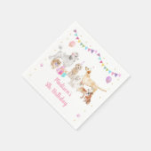 Puppy Dog Roze Goud Paw-ty Meisje Verjaardag Servet (Hoek)