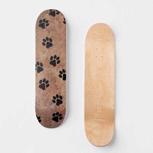 Puppy Dog schildert afdrukken in zand skateboard/W Skateboard (Voorkant)