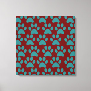 Puppy dog schildert afdrukken rood blauw