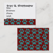 Puppy dog schildert afdrukken rood blauw visitekaartje (Voorkant / Achterkant)