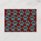 Puppy dog schildert afdrukken rood blauw visitekaartje (Achterkant)