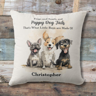 Puppy Dog Tails Baby Boy Gepersonaliseerd Kussen