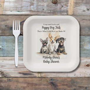Puppy Dog Tails Boy Baby shower Papieren Bordje
