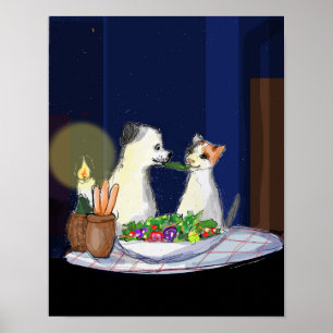 Puppy en bloesem poster