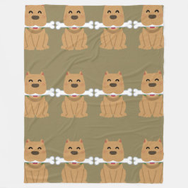 Puppy en botpatroon fleece deken