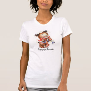  Puppy en Horn T-Shirt