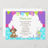 Puppy en Kitten Hartelijk dank voor uw kaart Paars (Voorkant / Achterkant)