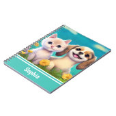Puppy en kitten Schattigee gepersonaliseerde Kinde Notitieboek (Linkerzijde)