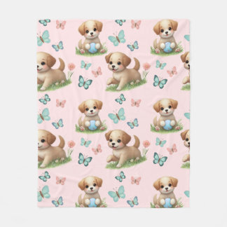 Puppy- en Vlinderpatroon Deken