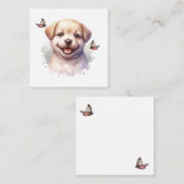 Puppy en vlinders notitiekaartje (Voorkant / Achterkant)