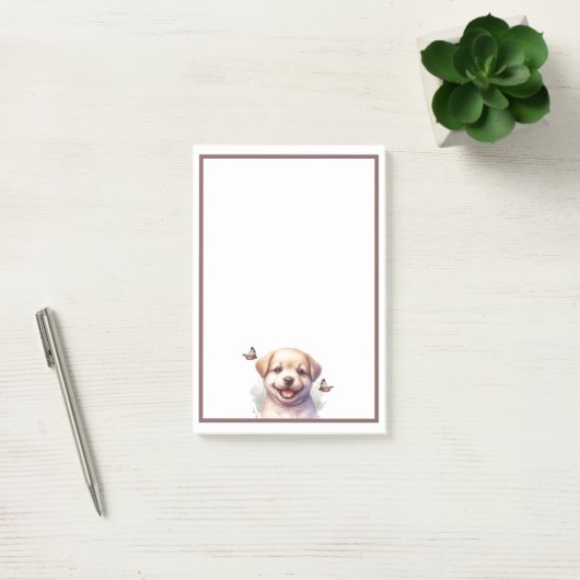 Puppy en vlinders post-it® notes (Kantoor)