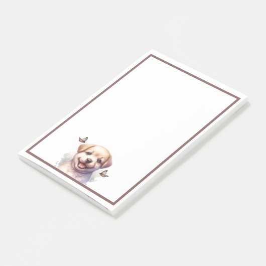 Puppy en vlinders post-it® notes (Schuin)