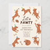 Puppy Faisons Pawty Anniversaire Invitation (Devant)