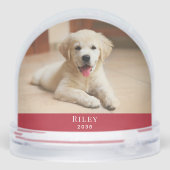 Puppy First Christmas Photo Sneeuwbol (Achterkant)