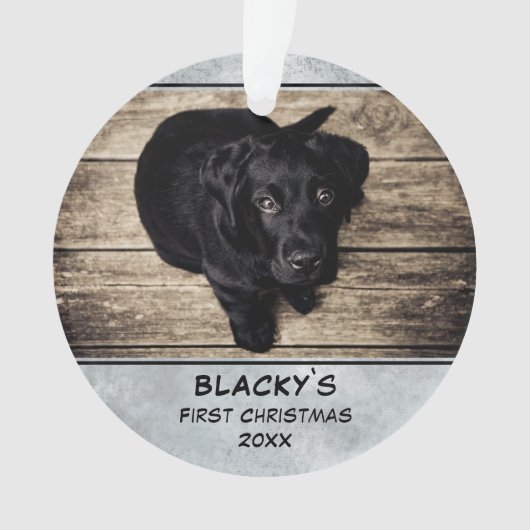 Puppy First Kersthond Pet Photo Keepomwille Ornament (voorkant)