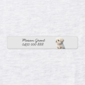 puppy gepersonaliseerde naam & telefoonnummer ijze labels (Design 2)