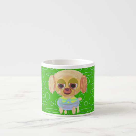 Puppy Green Circles Loops Espresso Kop (Voorkant)
