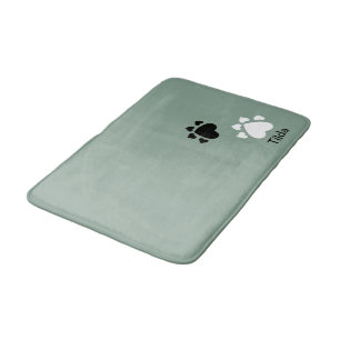 Puppy Hart Pootjes Patroon Zwart En Wit Badmat
