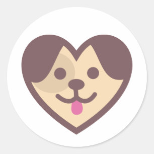 Puppy Heart Ronde Sticker