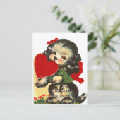 Puppy heart | Vintage Valentine | Carte postale (Debout devant)