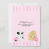 Puppy hond en harten verjaardagsuitnodiging voor m kaart (Achterkant)