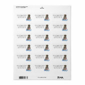 Puppy-hond met hardloopschoen kunst adreslabel etiket (Full Sheet)