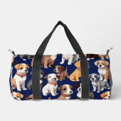 Puppy Hond Navy Blauw Patroon Ontwerp Plunjezak (Voorkant)