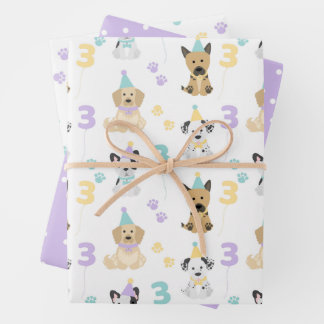 Puppy hond pawty partij thema inpakpapier vel