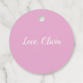 Puppy Hond Roze Pawty Verjaardag Bedankjes Labels (Achterkant)