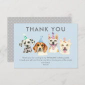 Puppy hond verjaardagsfeestje dank je bedankkaart (Voorkant / Achterkant)