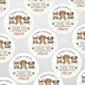 Puppy hond verjaardagsfeestje dank je ronde sticker