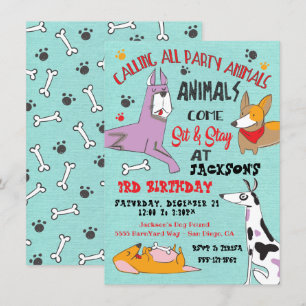 Puppy Hond Verjaardagsfeestuitnodiging Kaart