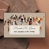 Puppy Hond Walker Sitter Modern Professioneel Visitekaartje
