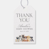 Puppy Honden Baby Shower Cadeaulabel (Voorkant)