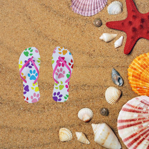 Puppy Hondenpoot Afdruk Flip Flops Vrouwen/Mannen