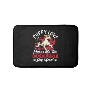 Puppy houdt van de coolste hond mama! Mijn moeder Badmat