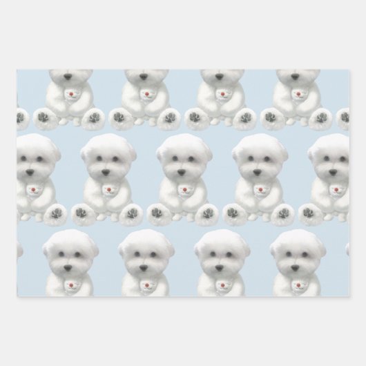 Puppy Hugging Zijn Speelgoed Inpakpapier Vel (Voorkant)