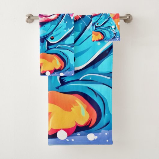 Puppy in blauwe jas ontwerp bad handdoek (Insitu)