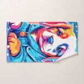 Puppy in blauwe jas ontwerp bad handdoek (Handdoek)