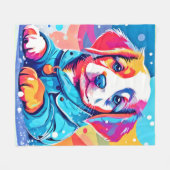 Puppy in blauwe jas ontwerp fleece deken (Voorkant (Horizontaal))