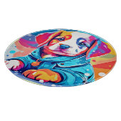 Puppy in blauwe jas ontwerp snijplank (Hoek)