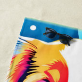 Puppy in blauwe jas ontwerp strandlaken (In situ)