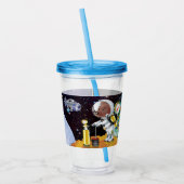 Puppy in de ruimte een buitenaardse met een telesc acryl drinkbeker (Links)