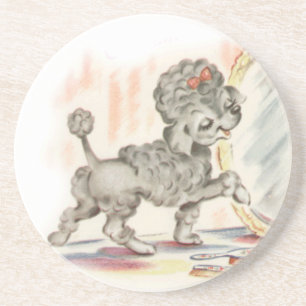 Puppy in de spiegel zandsteen onderzetter